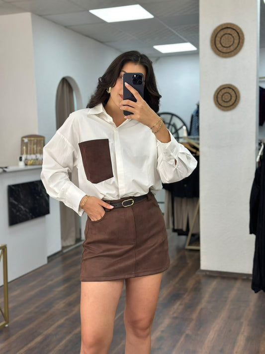 Süet Mini Etek